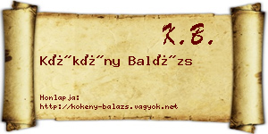 Kökény Balázs névjegykártya