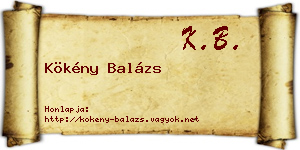 Kökény Balázs névjegykártya